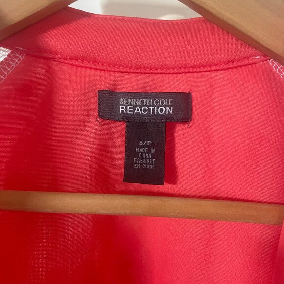 Kenneth Cole Reaction White Lace Blazer Zip Jacket Pink Lining Size Small - Picture 6 of 7